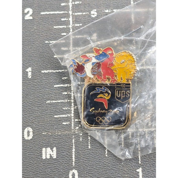 VTG 2000 Sydney Summer Olympics Mascots UPS United Parcel Service Logo Ename Pin - Picture 2 of 5